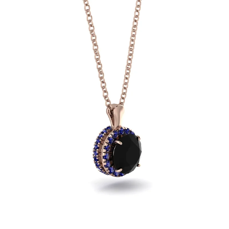 Hidden Halo Black Diamond Necklace - Catalina No. 68