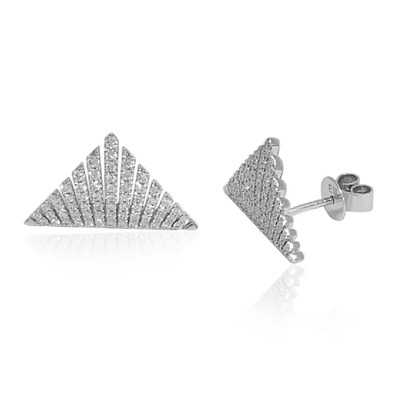 Unique Vintage Earrings For Timeless Fashion-White Gold Triangle Stud Earrings