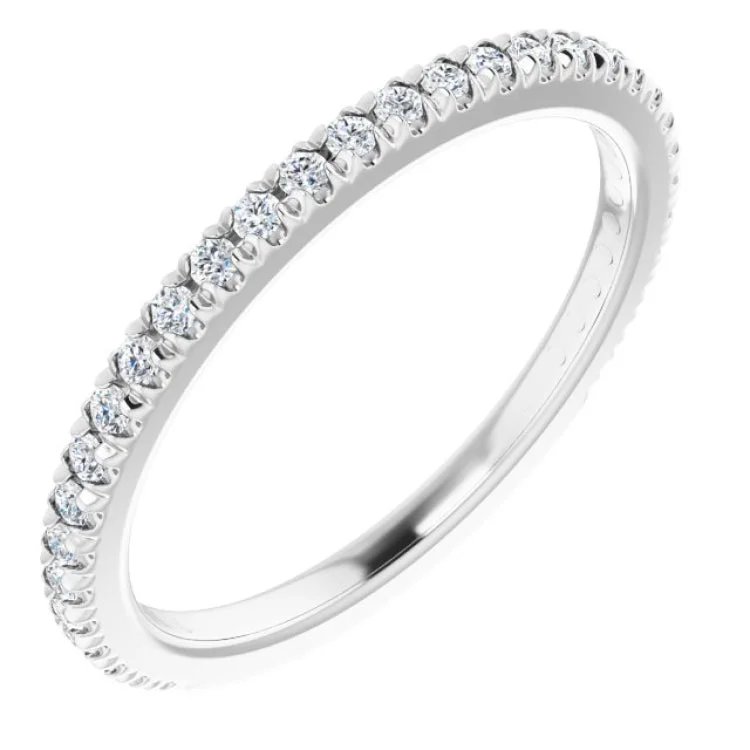 Affordable Gold Engagement Rings For Brides-14K White 1/3 CTW Natural Diamond French-Set Anniversary Band