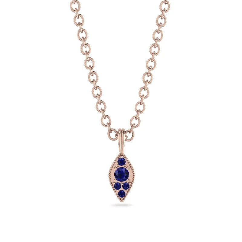 Milgrain Sapphire Necklace - Jessie No. 74