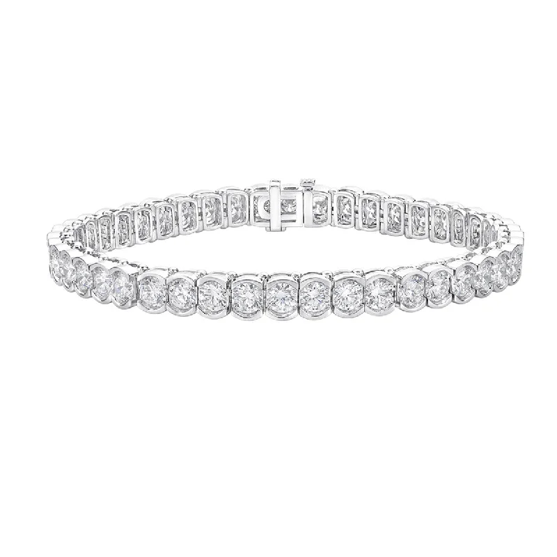 Affordable Silver Bracelets For Everyday Wear-Oval Illusion Diamond Bracelet