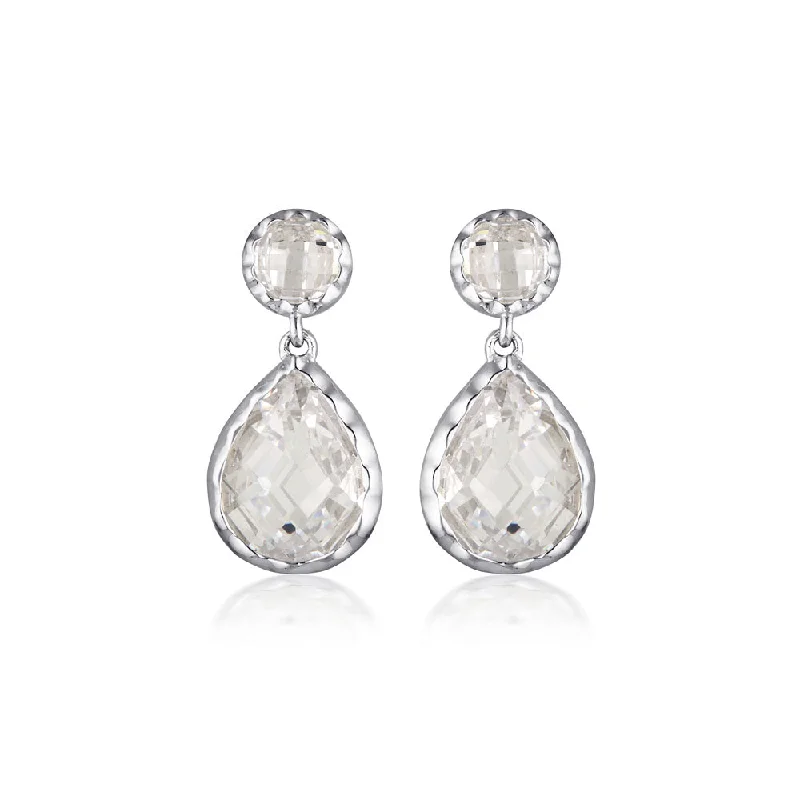 Modern Stud Earrings For Daily Glam-Georgini Luxe Sterling Silver Zirconia Nobile Earrings