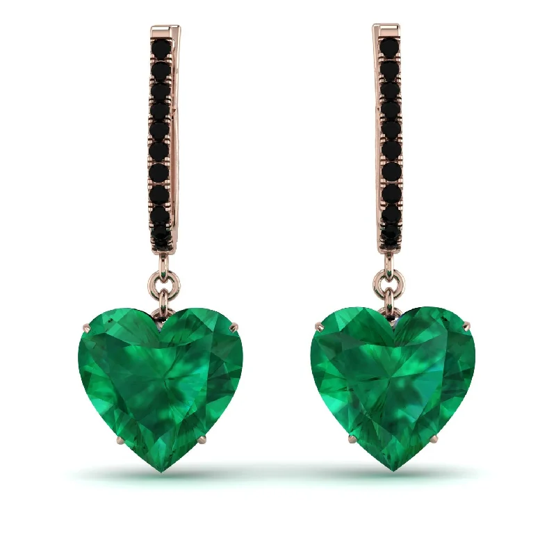 Lightweight Earrings For Comfortable Wear-Heart Emerald Earrings - Noelle No. 35