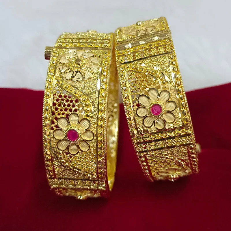 Elegant Crystal Bangles For Special Occasions-Pari Art Jewellery Forming Openable Bangles Set