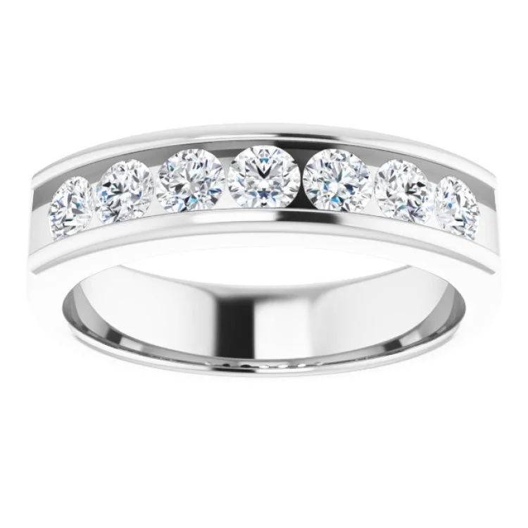 Simple Gemstone Engagement Rings For Subtle Beauty-Platinum 1 CTW Natural Diamond Band