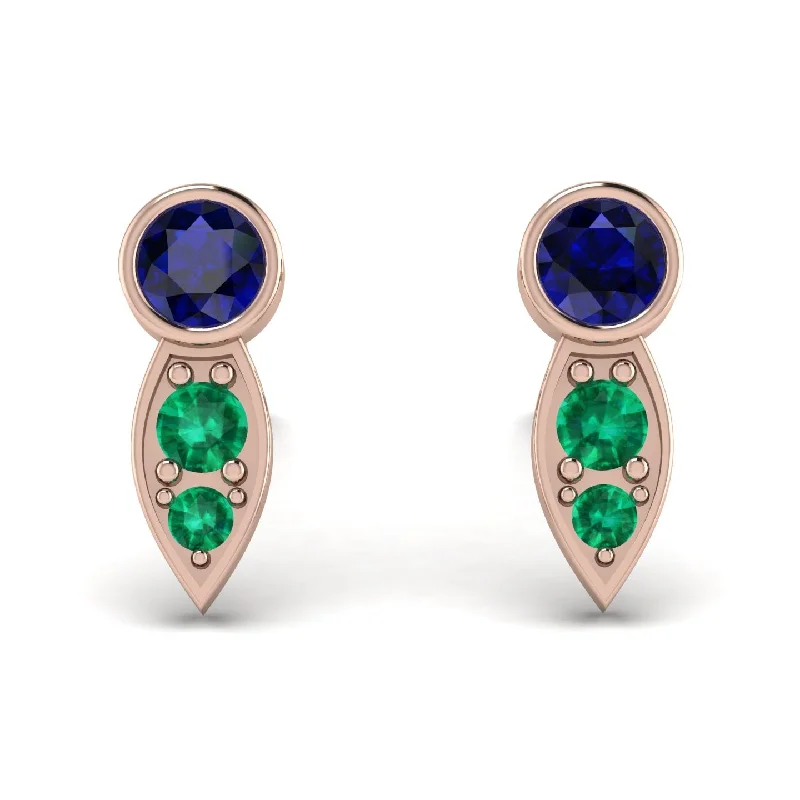 Vibrant Resin Earrings For Bold Fashion-Bezel Sapphire Earrings In Pear Shaped - Aniya No. 29