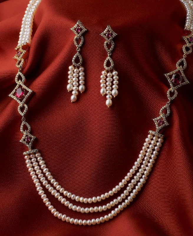 Regal Real Pearl Necklace Set