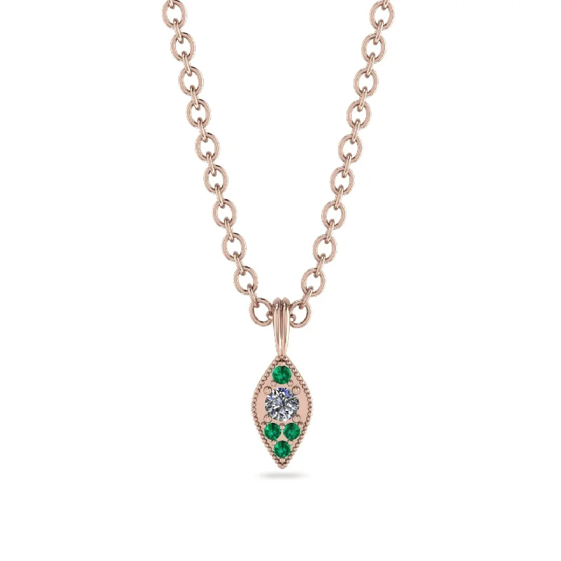 Milgrain Emerald Necklace - Jessie No. 17