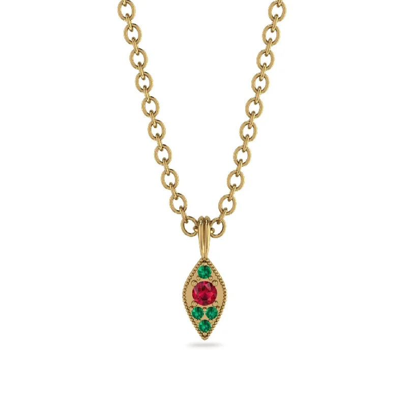 Milgrain Emerald Necklace - Jessie No. 25