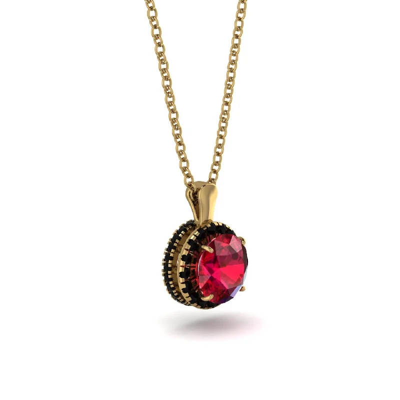 Hidden Halo Ruby Necklace - Catalina No. 40