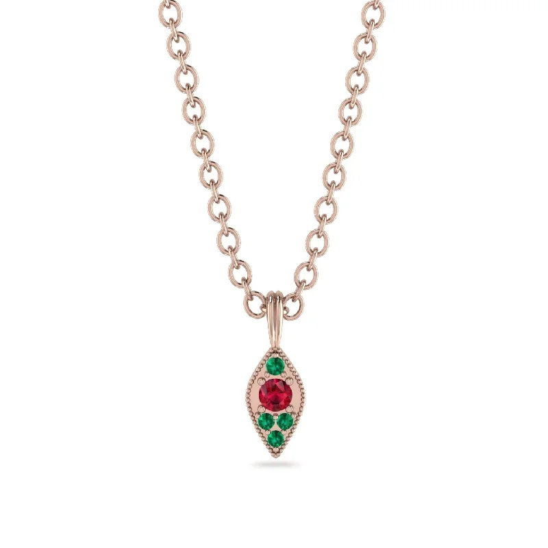 Milgrain Emerald Necklace - Jessie No. 26