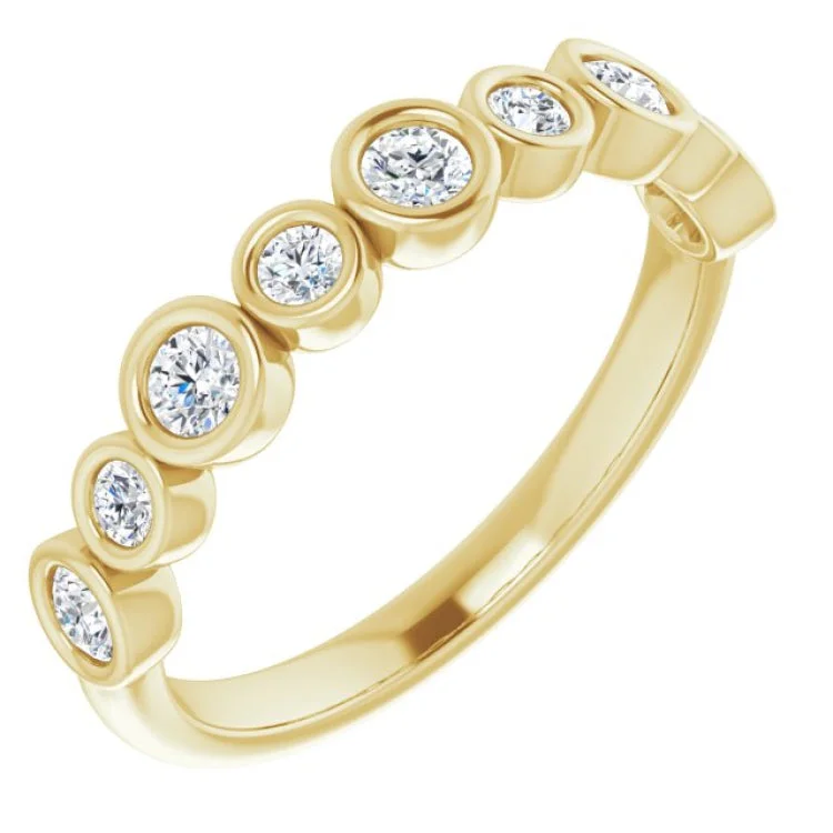 Trendy Titanium Rings For Contemporary Style-14K Yellow 1/2 CTW Lab-Grown Diamond Anniversary Band