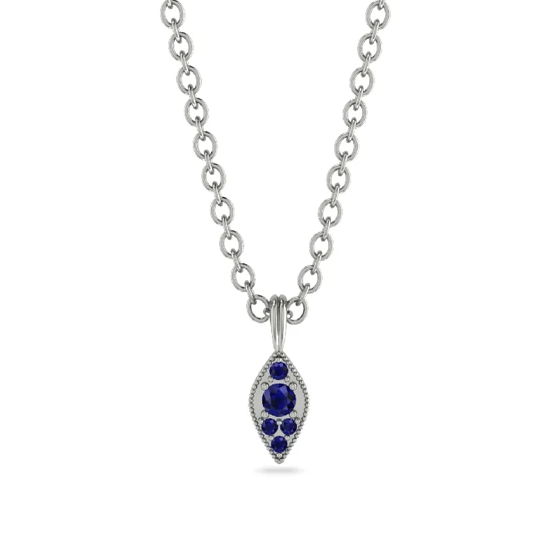 Milgrain Sapphire Necklace - Jessie No. 75