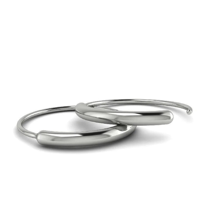 Customizable Silver Earrings For Special Gifts-Hoop Geometrical Earrings - Kalani No. 3