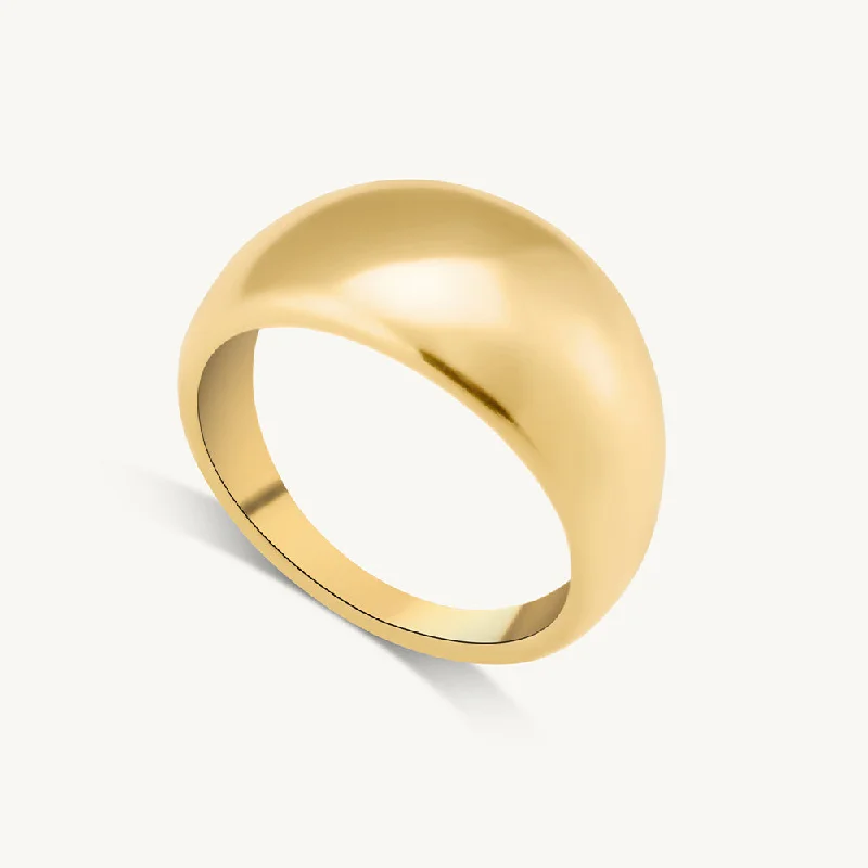 Stunning Gold Wedding Bands For Elegant Wear-Plain Dome Ring