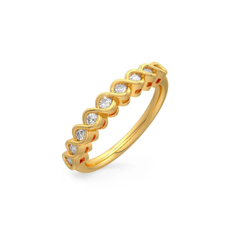 Classic Gold Wedding Rings For Lasting Love-Diamond Bubble Band