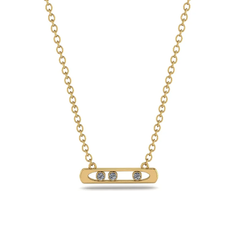 3 Diamond Stone Bar Necklace - Nala No. 1