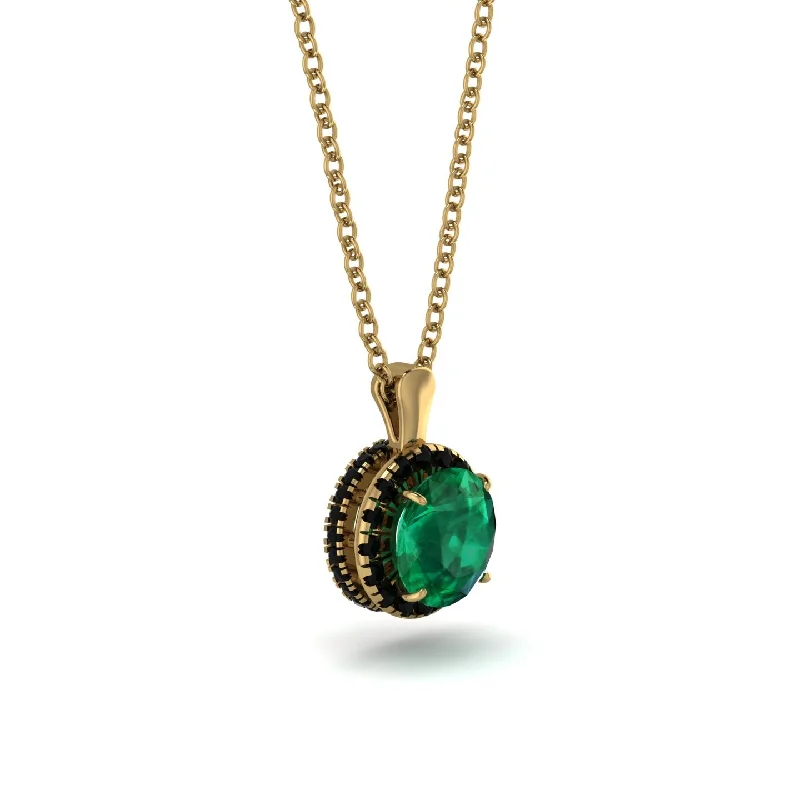 Hidden Halo Emerald Necklace - Catalina No. 34