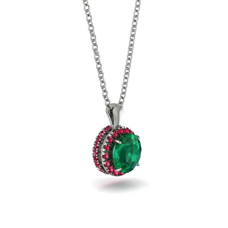 Hidden Halo Emerald Necklace - Catalina No. 51