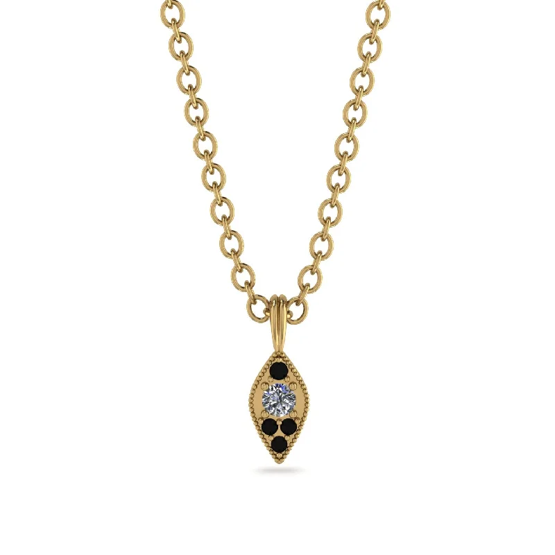 Milgrain Black Diamond Necklace - Jessie No. 31