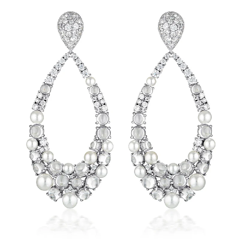 Artistic Earrings For Creative Looks-Gerogini Red Carpet Sterling Silver Met Drop Earrings