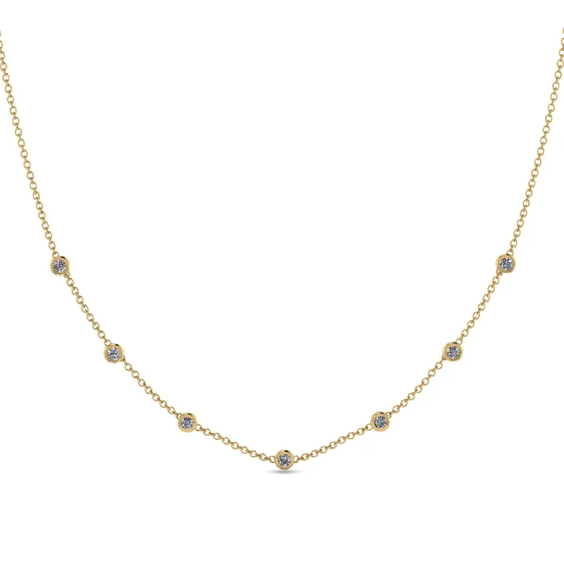 Minimalist Bezel Diamond Necklace - Liv No. 1