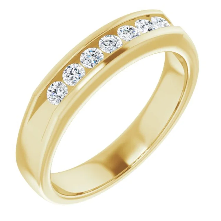 Simple Gold Wedding Bands For Elegant Fashion-14K Yellow 3/8 CTW Natural Diamond Band