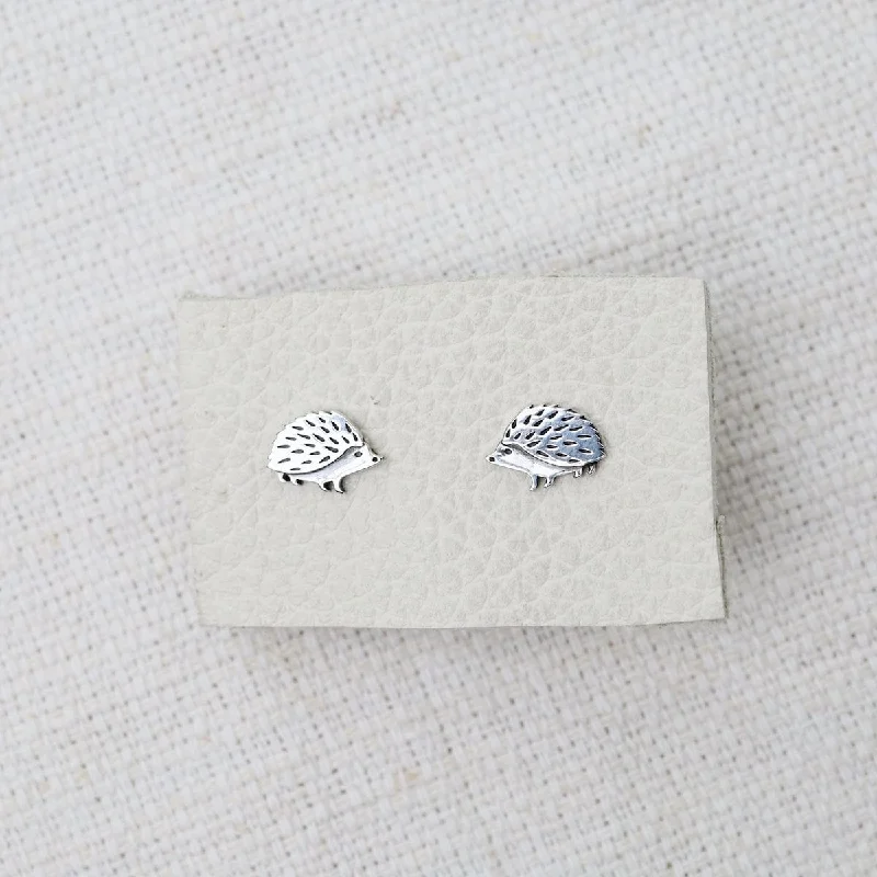 Classic Silver Earrings For Everyday Wear-Hedgehog Post Earrings