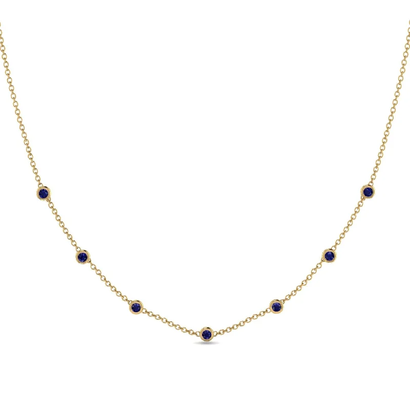 Minimalist Bezel Sapphire Necklace - Liv No. 13