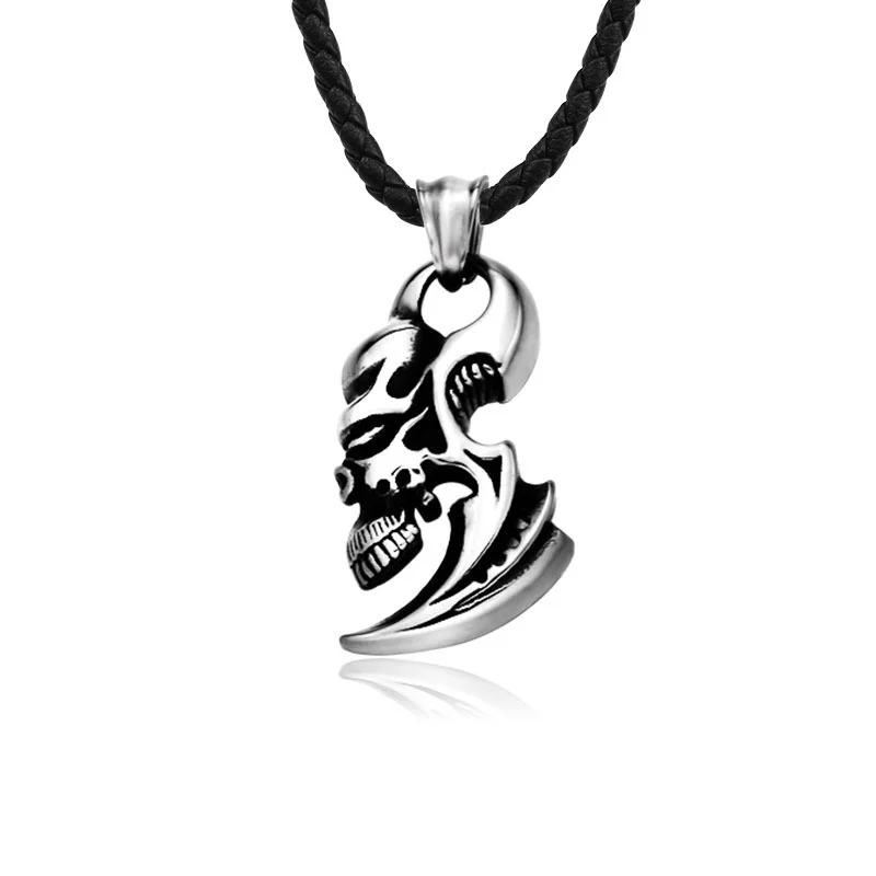 Men's Punk Skull Hook Necklace