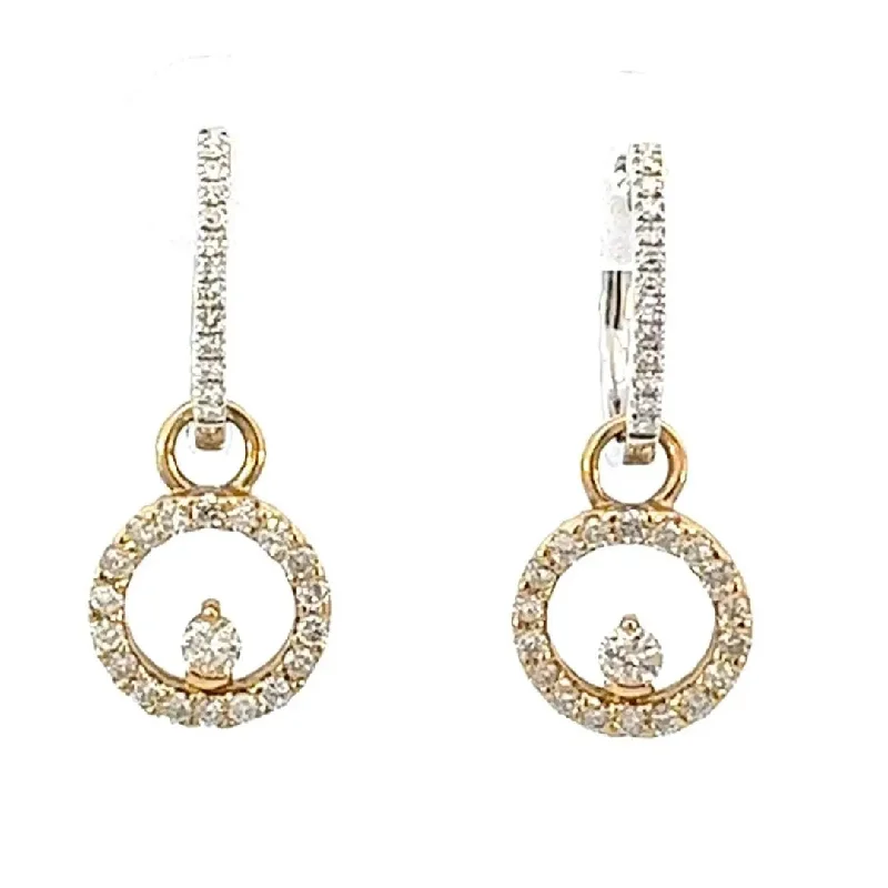 Stunning Drop Earrings For Special Occasions-White and Yellow gold Diamond Dangle Earrings