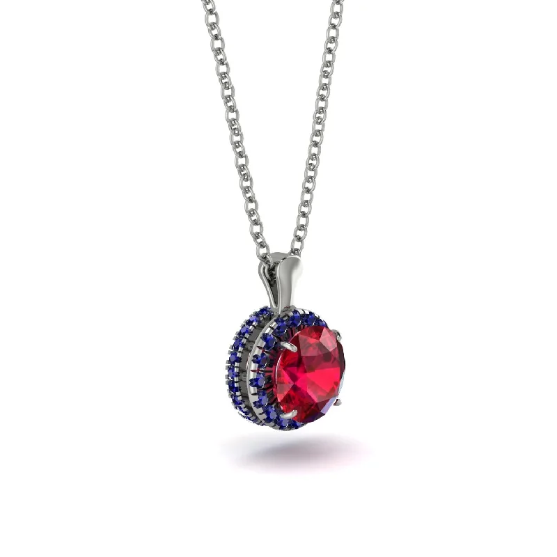 Hidden Halo Ruby Necklace - Catalina No. 72