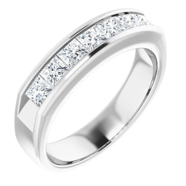 Gorgeous Engagement Rings For Memorable Proposals-Platinum 1 3/8 CTW Natural Diamond Band