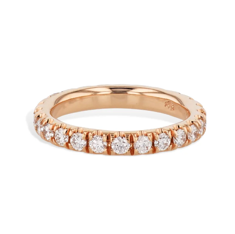 Stunning Opal Rings For Elegant Appeal-Rose Gold Diamond Eternity Band Ring