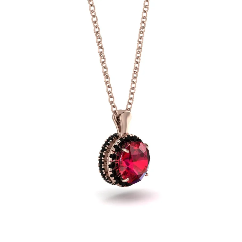 Hidden Halo Ruby Necklace - Catalina No. 41