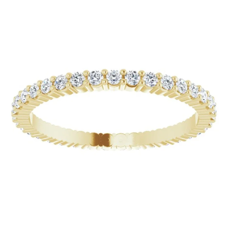 Stunning Cocktail Rings For Glamorous Parties-14K Yellow 1/2 CTW Lab-Grown Diamond Eternity Band Size 5.5