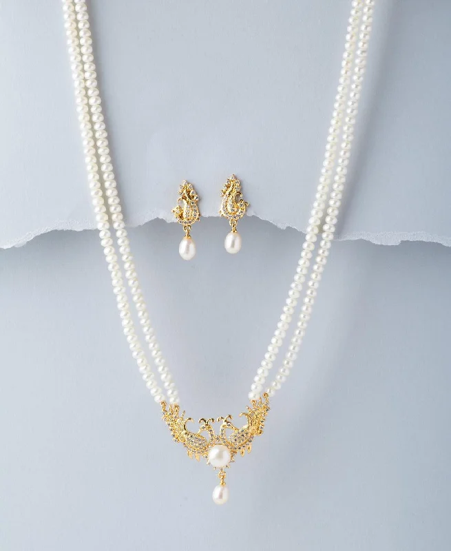 Peacock Real Pearl Necklace Set