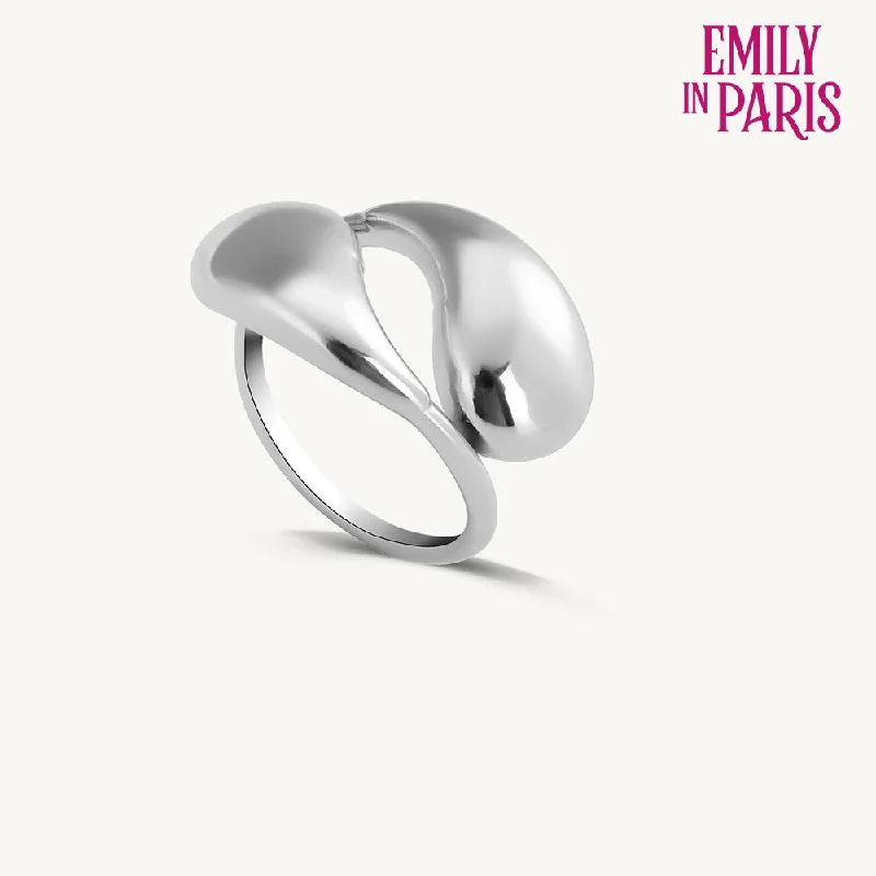 Simple Diamond Rings For Subtle Elegance-Modern Curve Silver Ring