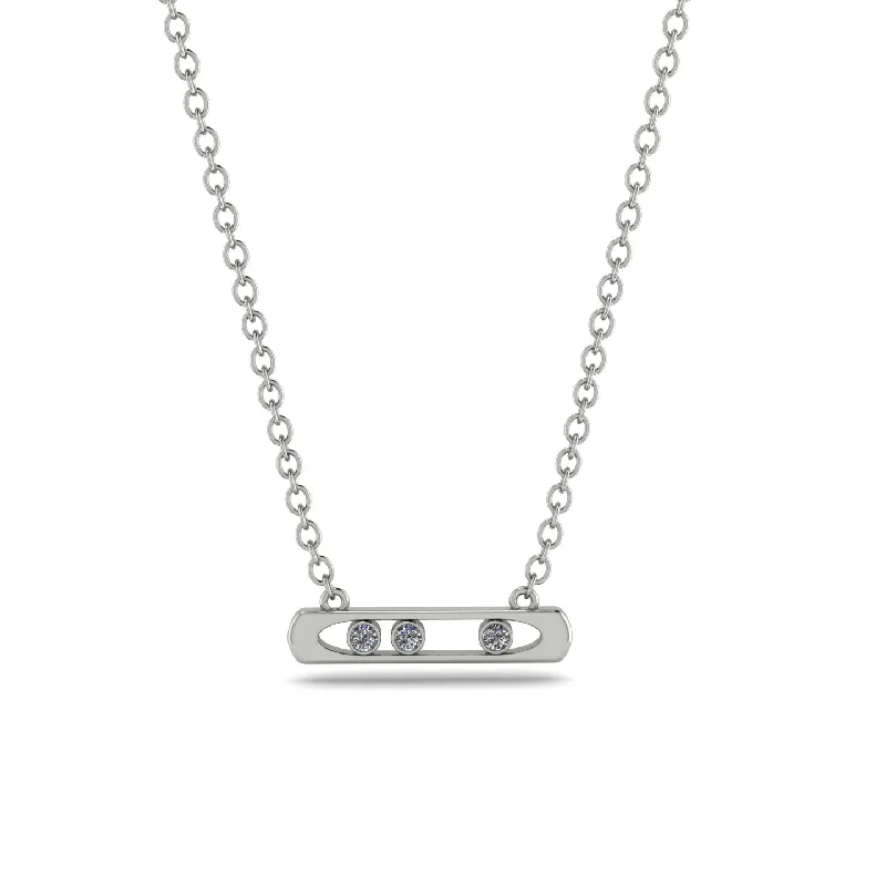 3 Diamond Stone Bar Necklace - Nala No. 3