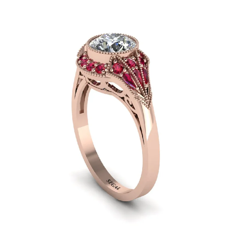 Classic Engagement Rings For Timeless Style-Ruby Vintage-Inspired Besel Engagement Ring - Makenzie No. 47