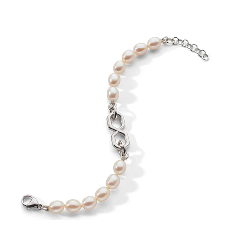 Beautiful Gemstone-Studded Bracelets For Elegant Fashion-The Symbol Pearl Infinity Bracelet