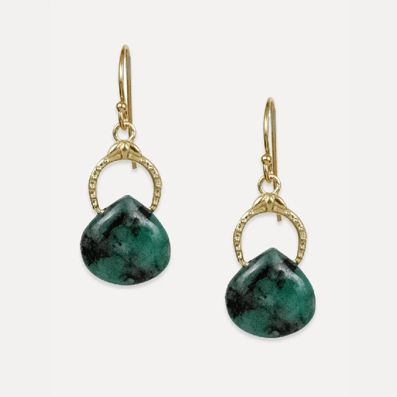 Trendy Earrings For Women’s Fashion-Emerald Taza Earrings