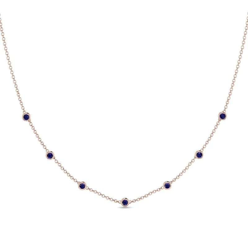 Minimalist Bezel Sapphire Necklace - Liv No. 14