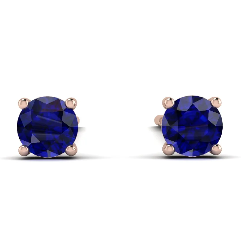 Trendy Earrings For College Students-Hanging Sapphire Earrings - Milani No. 14