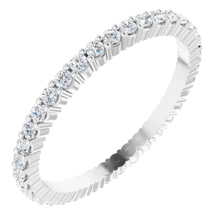 Timeless Wedding Bands For Classic Style-14K White 1/2 CTW Lab-Grown Diamond Eternity Band Size 5.5