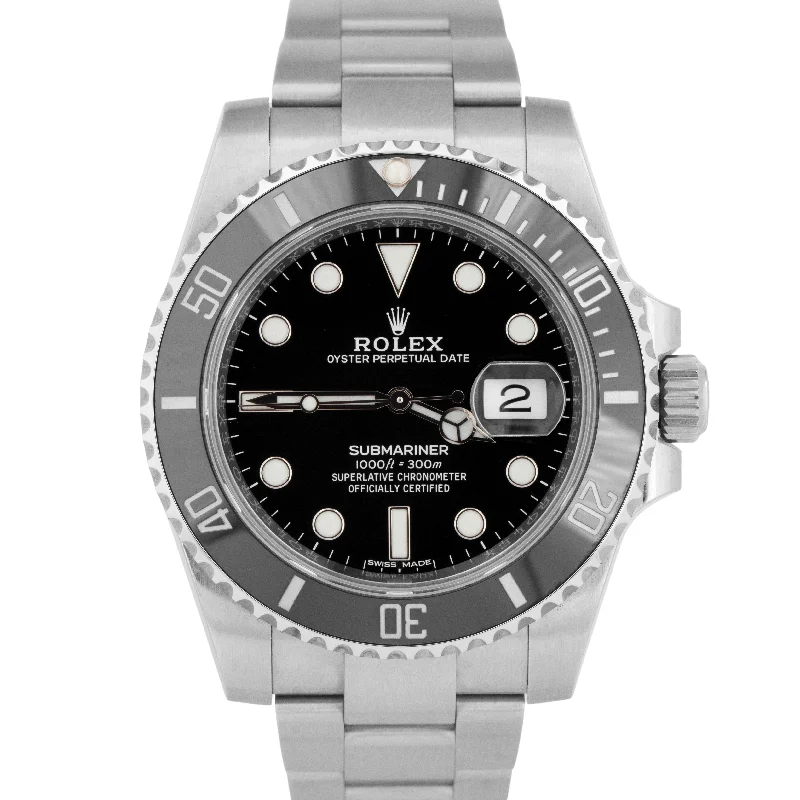 Fashionable Fitness Watches For Health Tracking-MINT 2019 PAPERS Rolex Submariner Date 40mm Black Ceramic Steel 116610 LN BOX