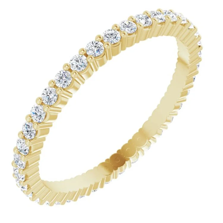 Custom Wedding Rings For Special Occasions-14K Yellow 1/2 CTW Lab-Grown Diamond Eternity Band Size 4