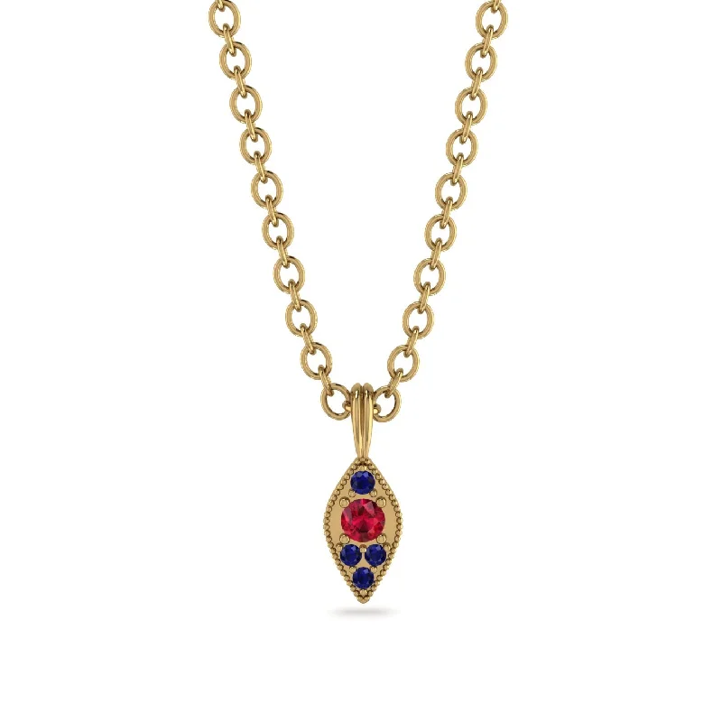 Milgrain Sapphire Necklace - Jessie No. 70