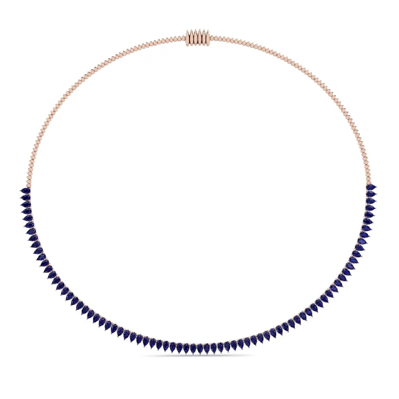 Necklace Sapphire Pear Shape - Aitana No. 14