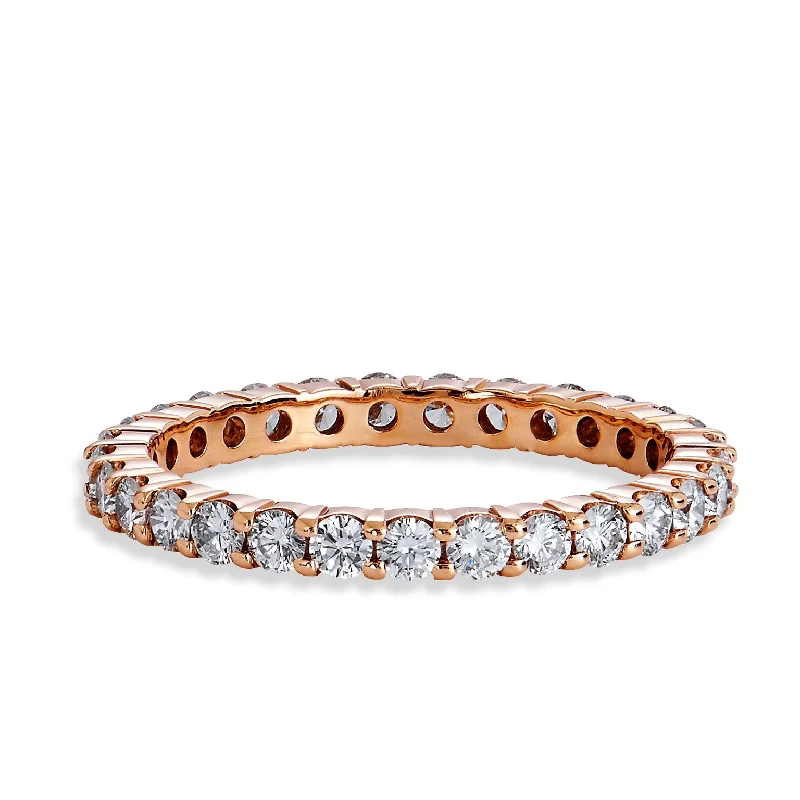 Affordable Gold Engagement Rings For Brides-Diamond Eternity Rose Gold Band